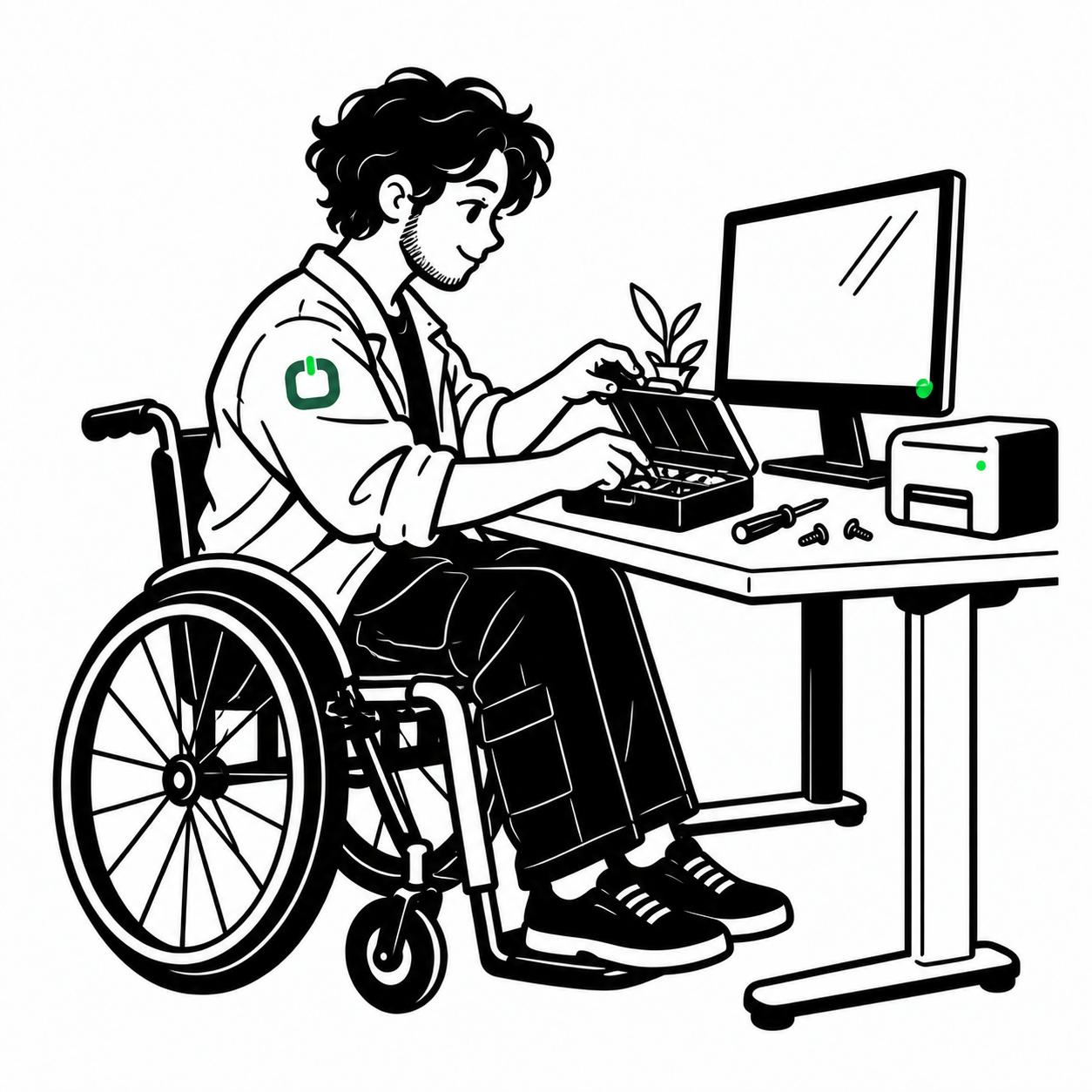 OnSiteO hand-drawn illustration for For independent technicians