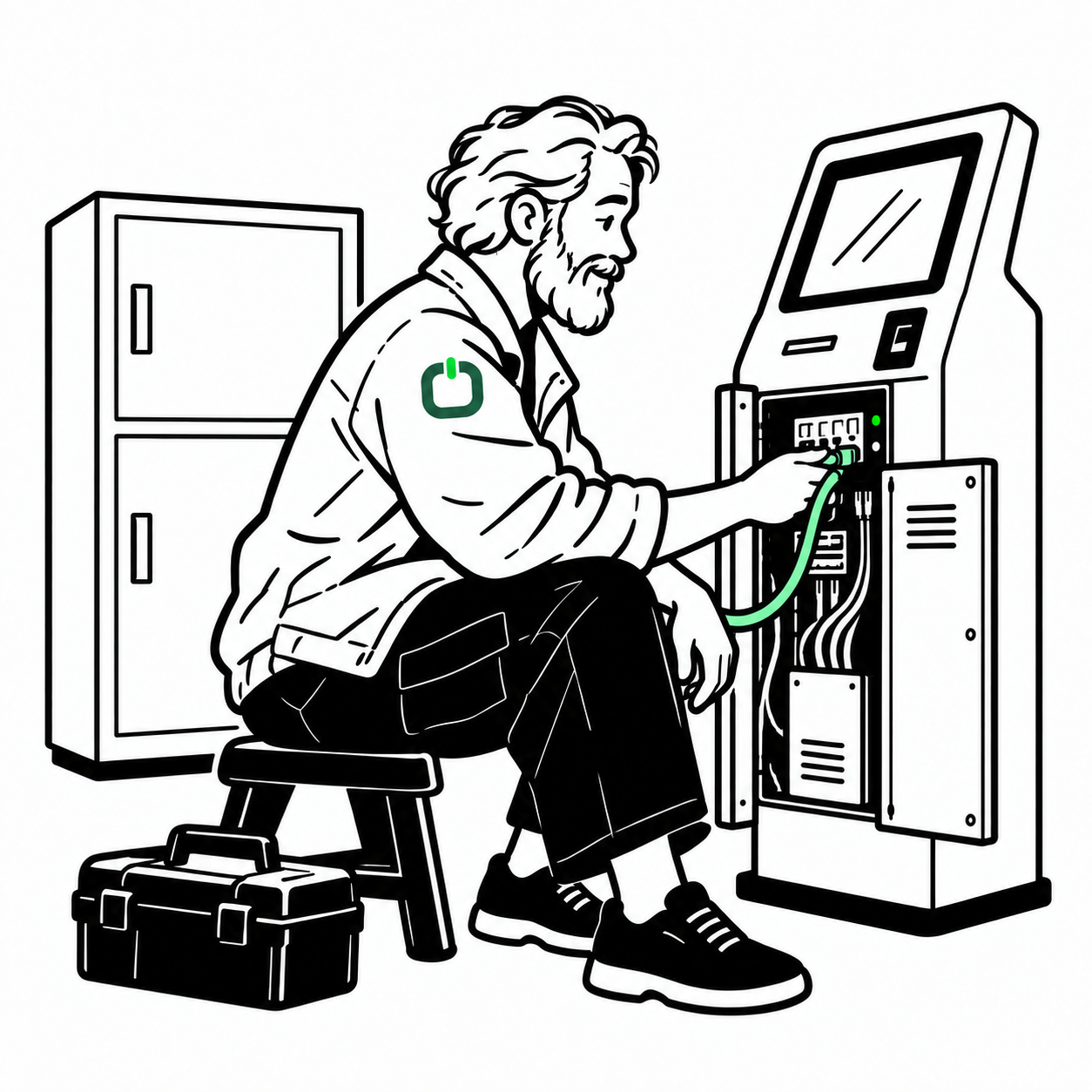 Illustration of kiosks, atms & lockers field work
