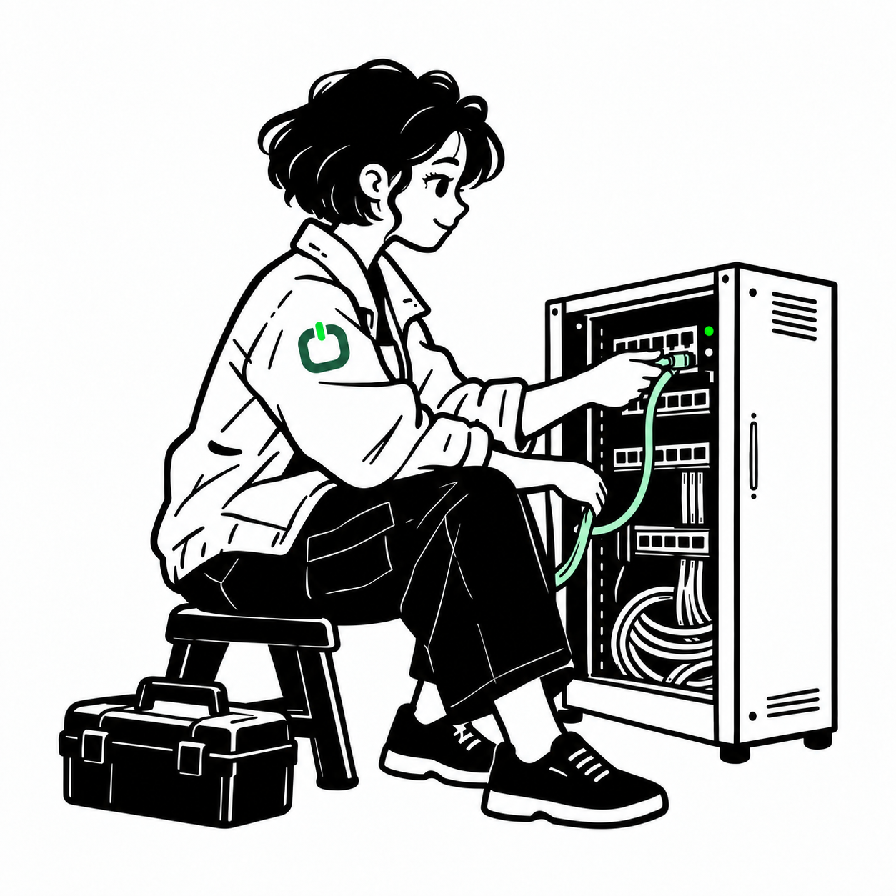 Illustration of networking & wi-fi field work