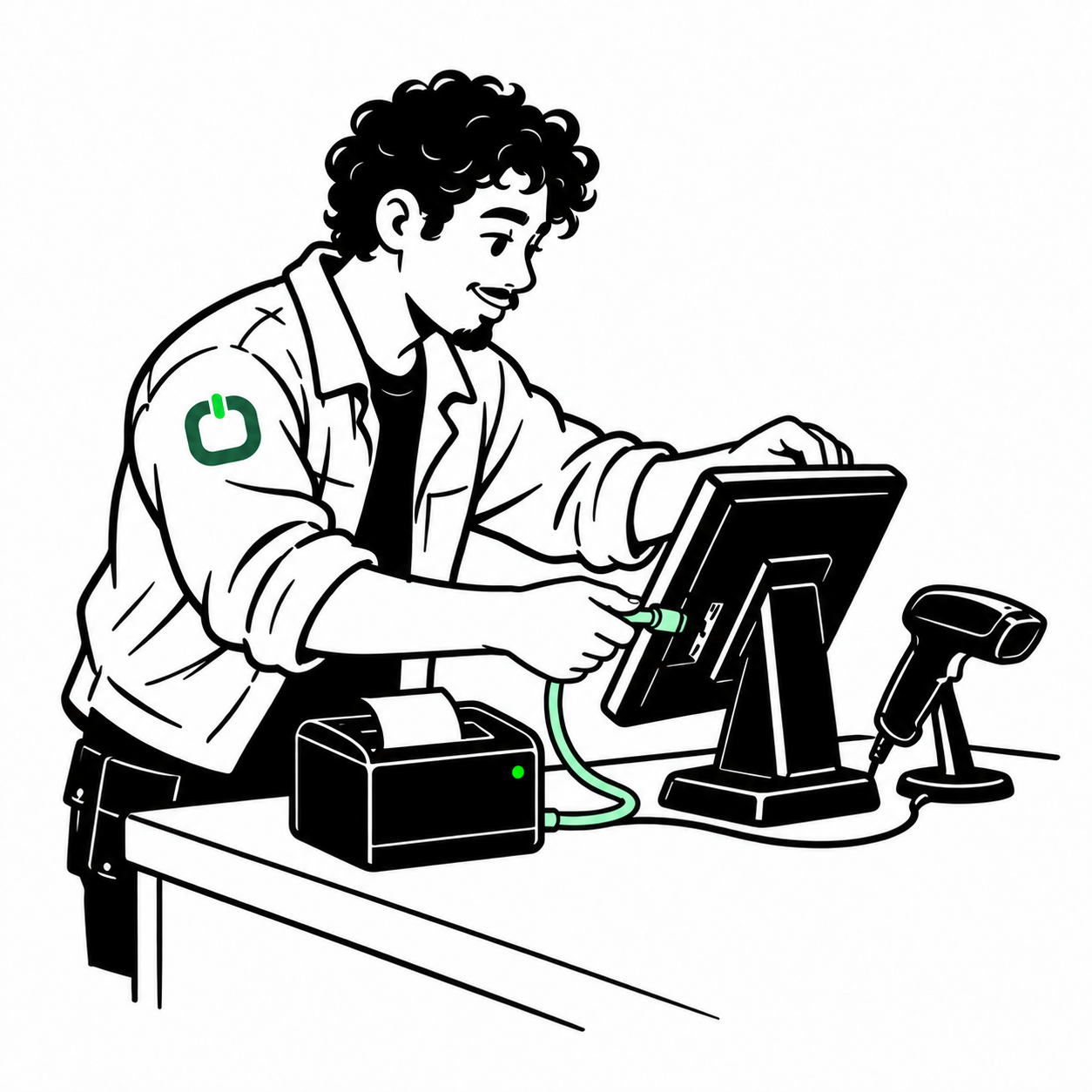 Illustration of pos & self-checkout field work