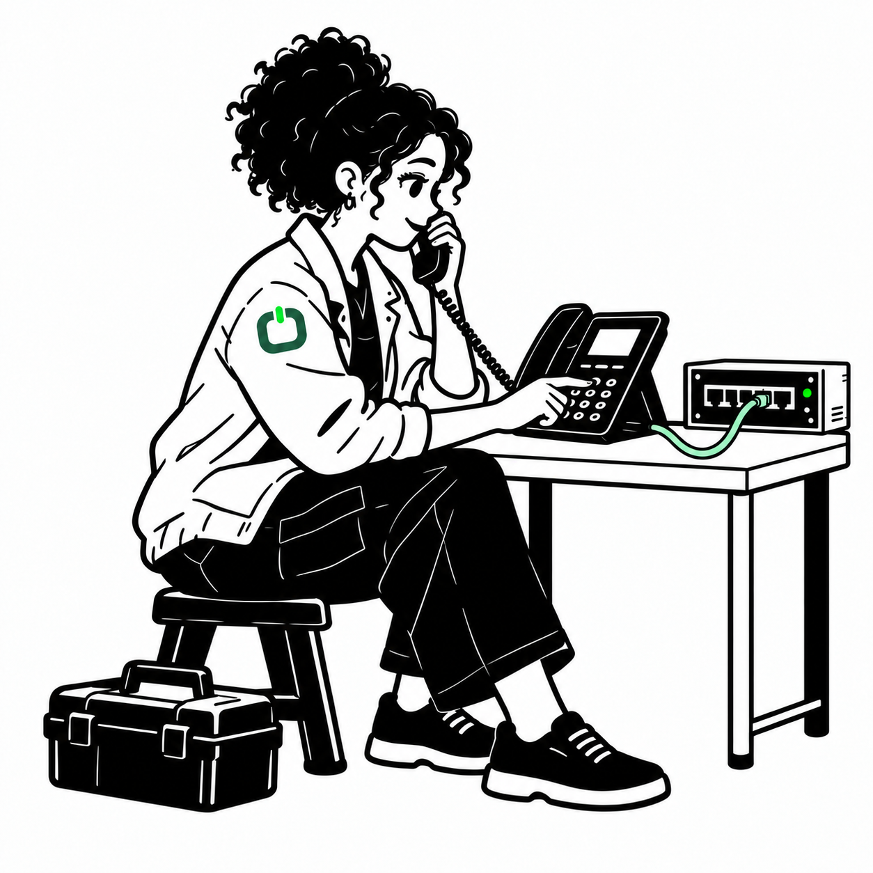 Illustration of telecom field work